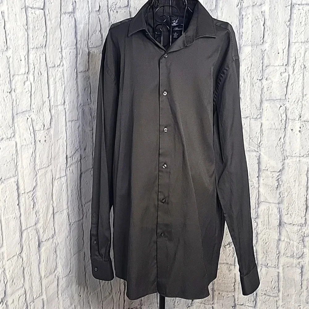 DOCKERS Black Fitted Dress Shirt XL 17/17 1/2